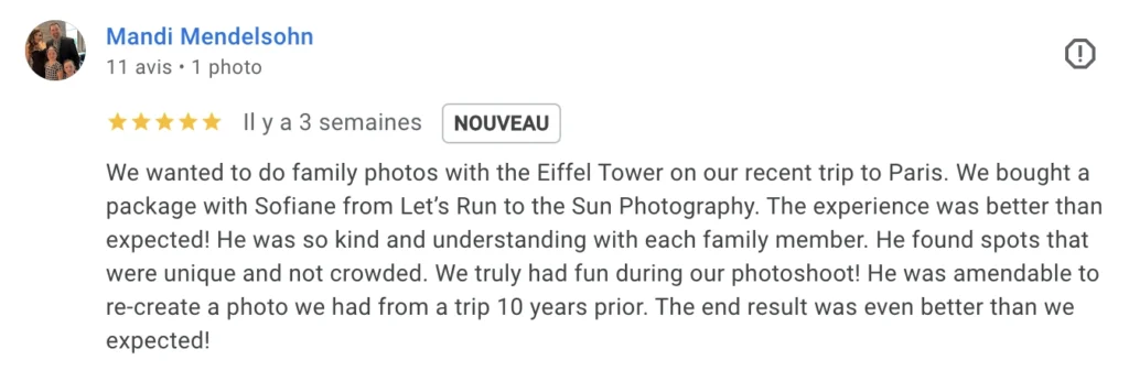 Paris photographer review