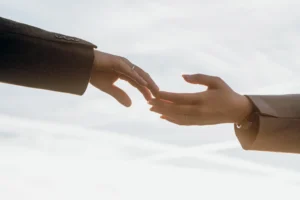 Hands touching