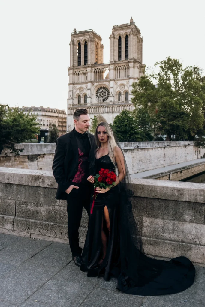 Paris gothic couple photoshoot