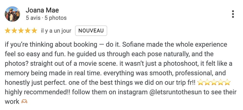 Paris photographer review