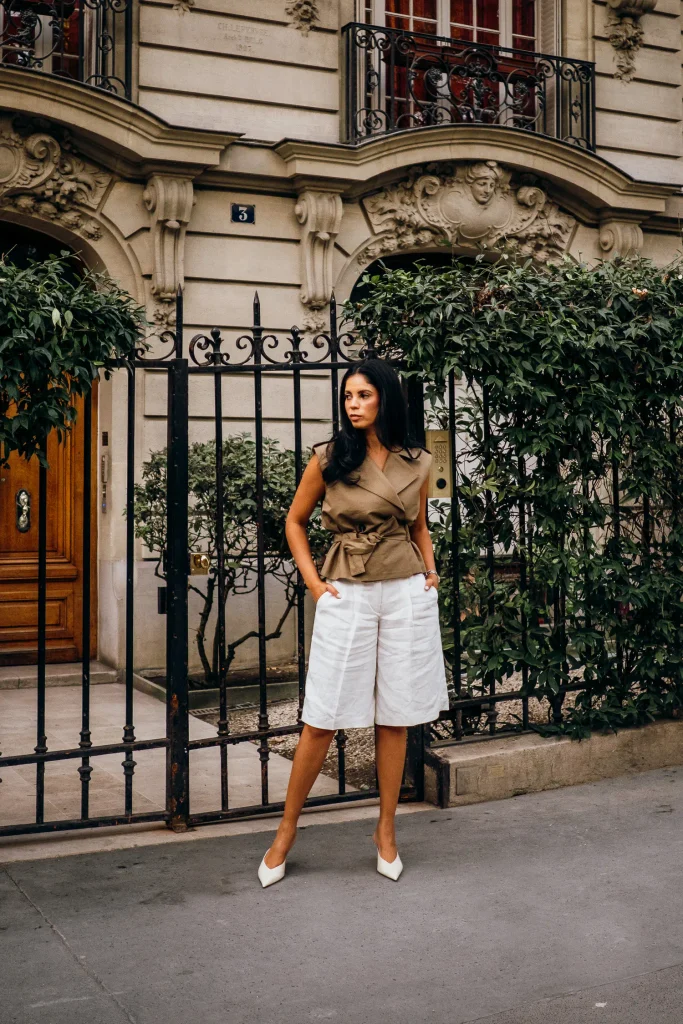 Paris Solo Portrait photoshoot outfit - green top