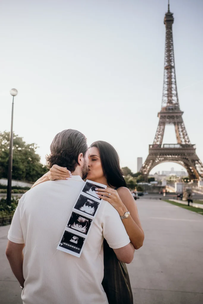 Paris maternity photoshoot outfit - green dress