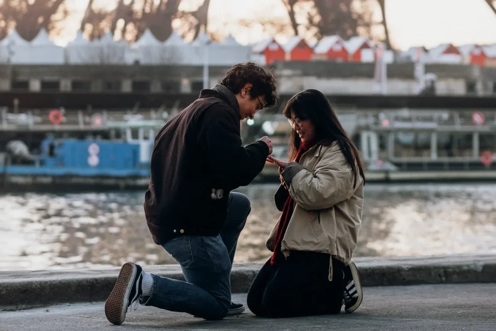 Paris proposal at sunrise